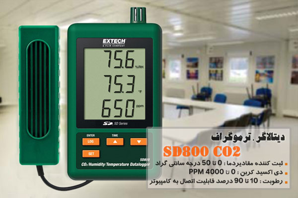 دیتالاگر ، ترموگراف مدل SD800 CO2