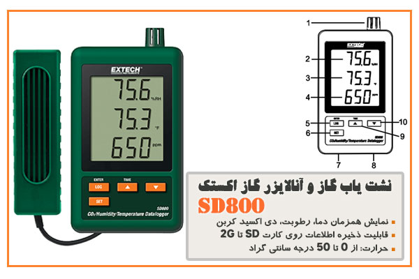 نشت ياب گاز و آنالايزر گاز اکستک SD800